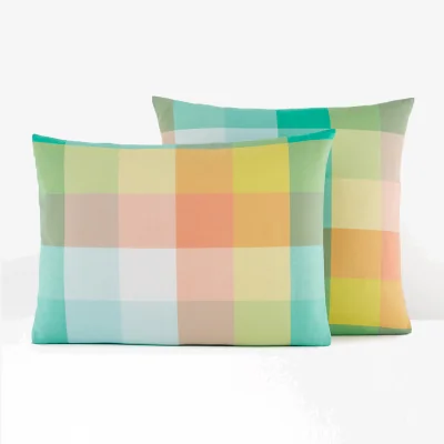 La Redoute Ales Checked 30% Recycled Cotton Pillowcase