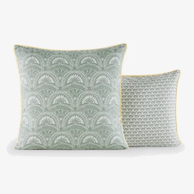La Redoute Jaipur Green Washed Cotton Pillowcase