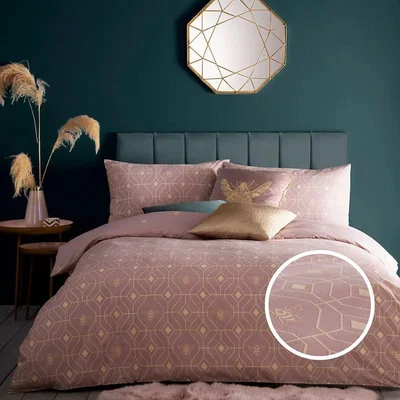 La Redoute Geometric Bee Cotton Blend Duvet & Pillowcase Set