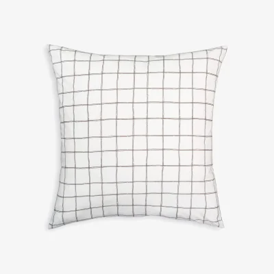 La Redoute Armino Square Checked 100% Washed Cotton Pillowcase