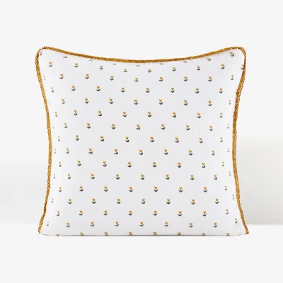 La Redoute Tulipe Floral 100% Cotton Muslin Pillowcase