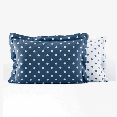 La Redoute Clarisse Polka Dot 100% Cotton Flannel Pillowcase