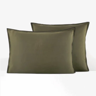 La Redoute Victor Plain 100% Washed Cotton Satin 300 Thread Count Pillowcase