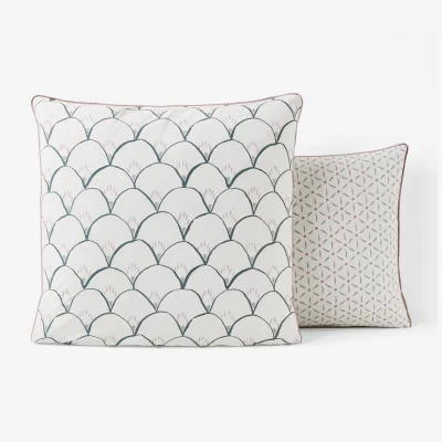 La Redoute Elka Scales 100% Cotton Percale 200 Thread Count Pillowcase