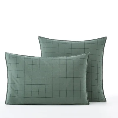 La Redoute Ponlok Checked 100% Organic Cotton 350 Thread Count Pillowcase