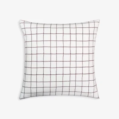 La Redoute Armino Square Checked 100% Washed Cotton Pillowcase