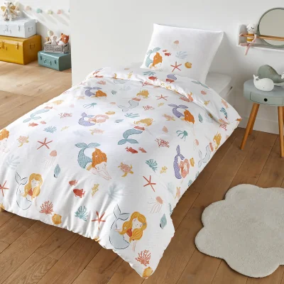 La Redoute Mermaid Polycotton Bed Set with Square Pillowcase