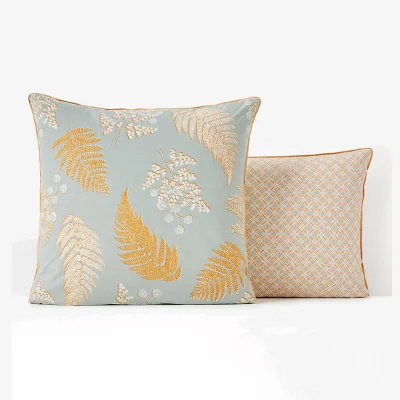 La Redoute Fougère Floral 100% Cotton Percale 200 Thread Count Pillowcase