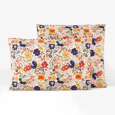 La Redoute Misène Floral 100% Washed Cotton Pillowcase