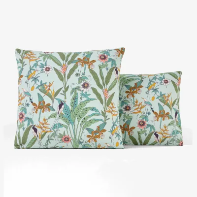 La Redoute Eden Flower Exotic Floral 100% Cotton Percale 200 Thread Count Pillowcase