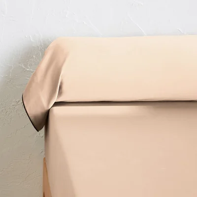 La Redoute Victor Plain Washed Cotton Satin 300 Thread Count Bolster Pillowcase