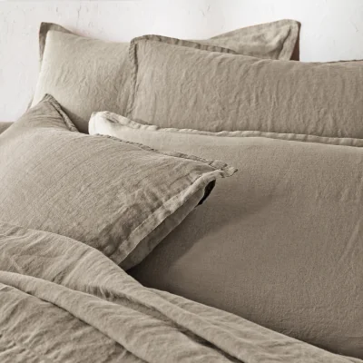 La Redoute Linot Plain 100% Washed Linen Pillowcase