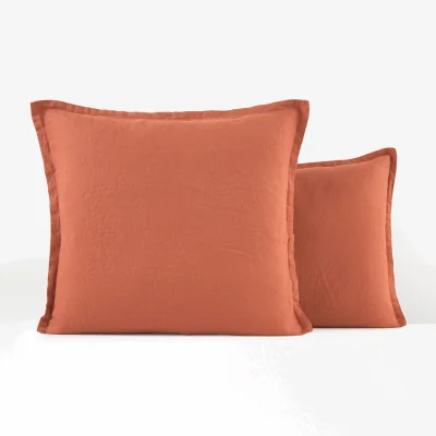 La Redoute Linot Plain 100% Washed Linen Pillowcase