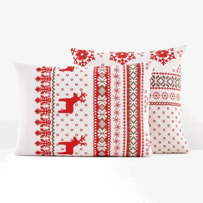 La Redoute Ovelis Winter Print 100% Cotton Pillowcase