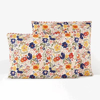 La Redoute Misène Floral 100% Washed Cotton Pillowcase