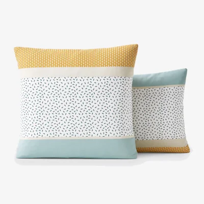 La Redoute Happy Stripes Graphic Cotton Pillowcase
