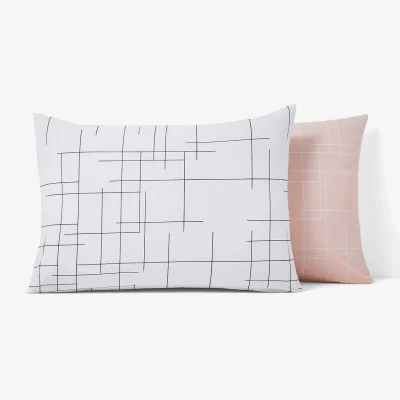 La Redoute Charline Graphic Reversible 100% Cotton Pillowcase