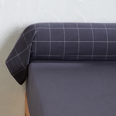 La Redoute Charlie Checked 100% Cotton Flannel Bolster Pillowcase