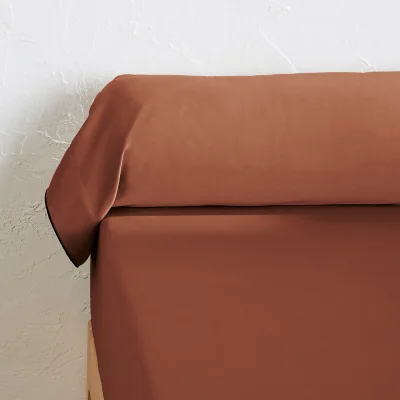 La Redoute Victor Plain Washed Cotton Satin 300 Thread Count Bolster Pillowcase