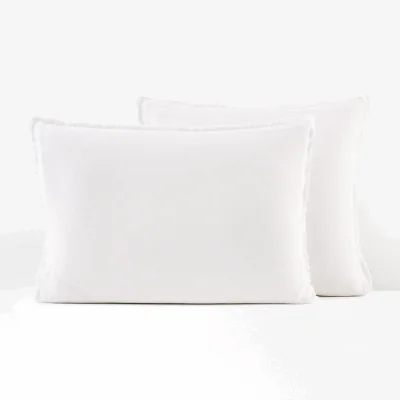 La Redoute Linot Fringed 100% Washed Linen Pillowcase