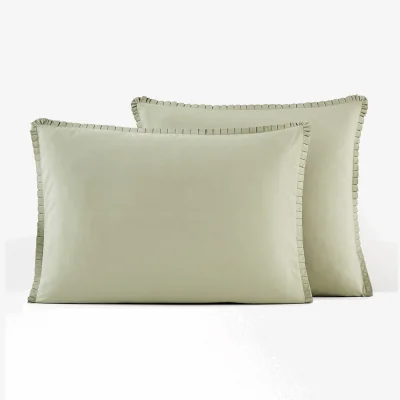 La Redoute Ruffle Trim 100% Cotton Percale 200 Thread Count Pillowcase