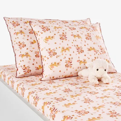 La Redoute Bloomy Cat Cotton Pillowcase