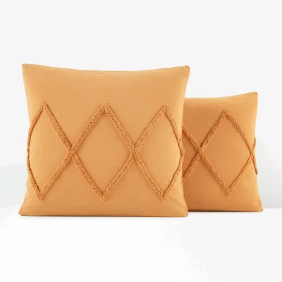 La Redoute Assa Ochre Tufted Cotton Pillowcase