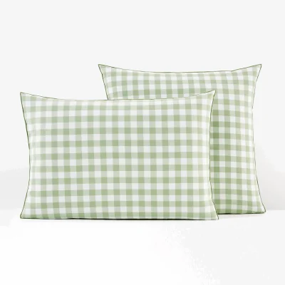La Redoute Veldi Green Cotton Pillowcase