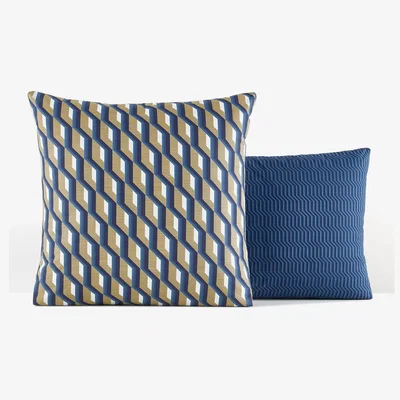 La Redoute Milano Geometric 100% Cotton Percale 200 Thread Count Pillowcase