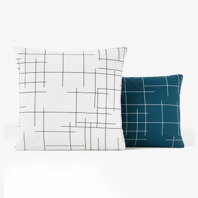 La Redoute Charline Graphic Reversible 100% Cotton Pillowcase