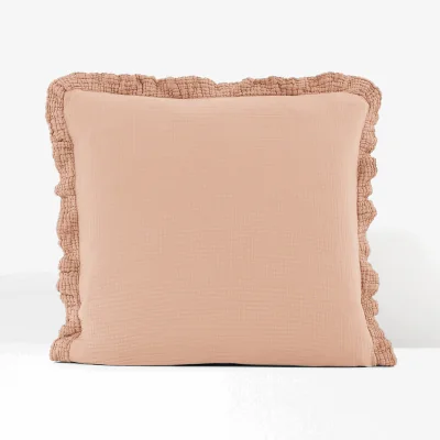 La Redoute Kumla Plain Ruffle 100% Cotton Muslin Pillowcase