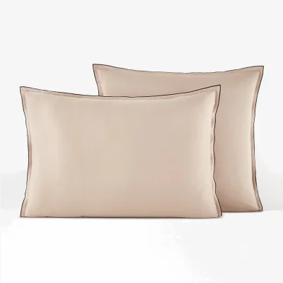 La Redoute Victor Plain 100% Washed Cotton Satin 300 Thread Count Pillowcase