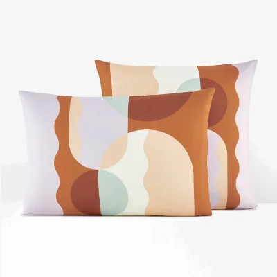 La Redoute Karmélie Abstract 30% Recycled Cotton Pillowcase