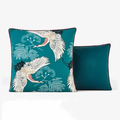 La Redoute Grues Bird 100% Cotton Percale Pillowcase