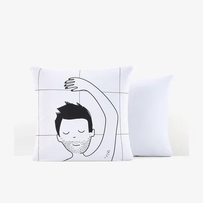 La Redoute Sleepy Lovers Boy Cotton Pillowcase