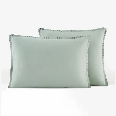 La Redoute Ruffle Trim 100% Cotton Percale 200 Thread Count Pillowcase