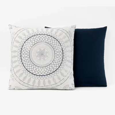 La Redoute Anisheka Geometric Rosette 100% Cotton Pillowcase