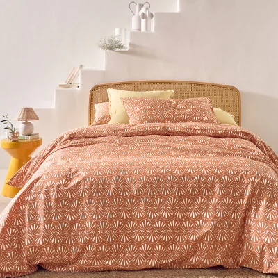 La Redoute Madrague 100% Cotton Percale 200 Thread Count Bed Set with Rectangular Pillowcase.