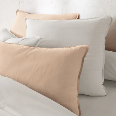 La Redoute Scenario Plain 100% Washed Cotton Pillowcase