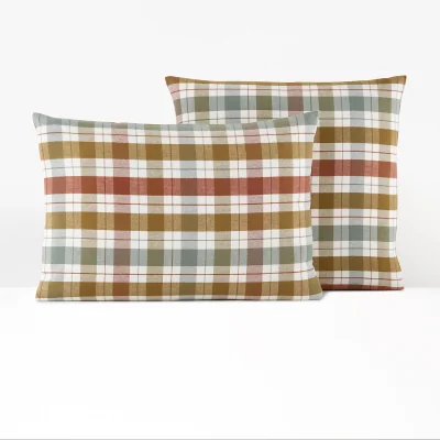La Redoute Molgan Tartan 100% Cotton Flannel Pillowcase