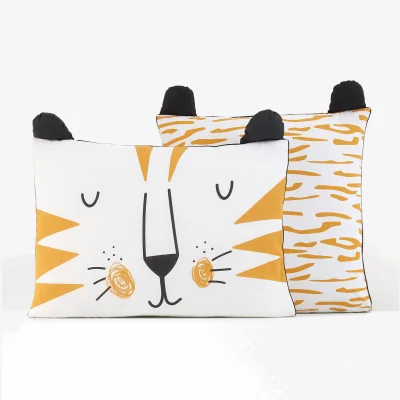 La Redoute Kalou Tiger Face 100% Cotton Pillowcase