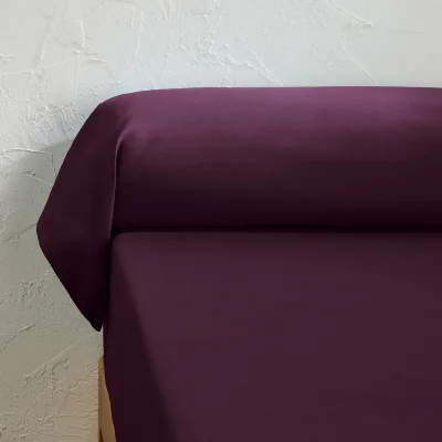 La Redoute Scenario Plain Organic Cotton Percale Bolster Pillowcase