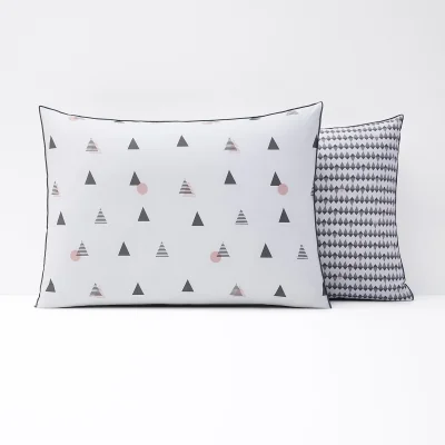 La Redoute Digna Geometric 100% Cotton Percale 180 Thread Count Pillowcase