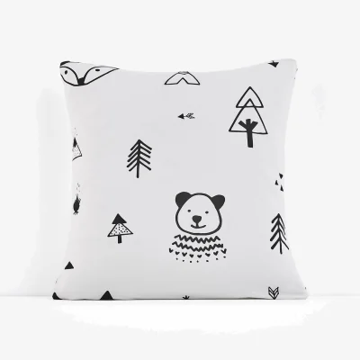 La Redoute Forest Camp Animal Cotton Pillowcase