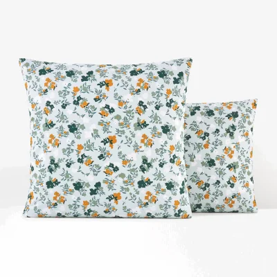 La Redoute Voladores Floral 100% Cotton Percale 200 Thread Count Pillowcase