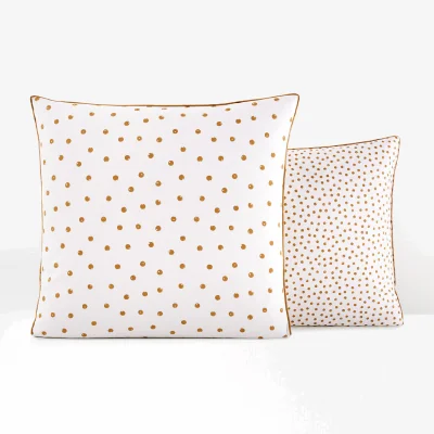 La Redoute Lison Gold Spottedn 100% Washed Cotton Pillowcase