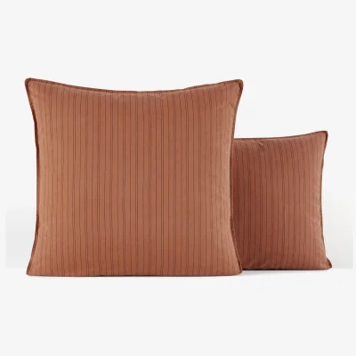 La Redoute Monille Checked & Striped Reversible 100% Washed Cotton Pillowcase