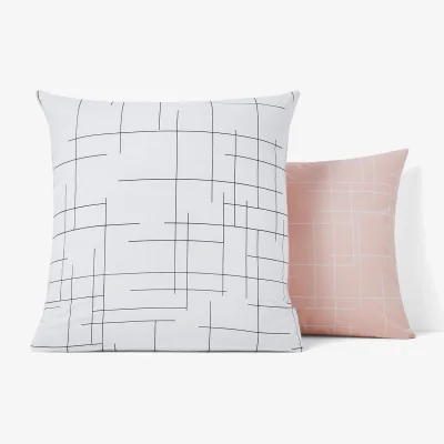 La Redoute Charline Graphic Reversible 100% Cotton Pillowcase