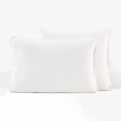 La Redoute Ruffle Trim 100% Cotton Percale 200 Thread Count Pillowcase