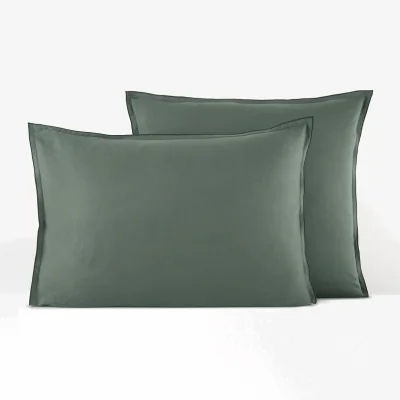La Redoute Victor Plain 100% Washed Cotton Satin 300 Thread Count Pillowcase
